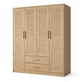 Armoire en bois de chêne avec 4 portes et 2 tiroirs