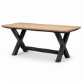 Table à manger rectangulaire en bois de chêne et métal noir
